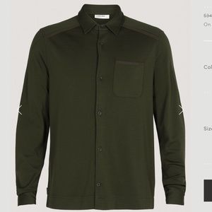 NWT Mens sz S merino long sleeve overshirt in kale